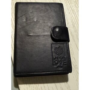 Labor of Love Black Leather Double Playing Card Case Set with Snap Closure